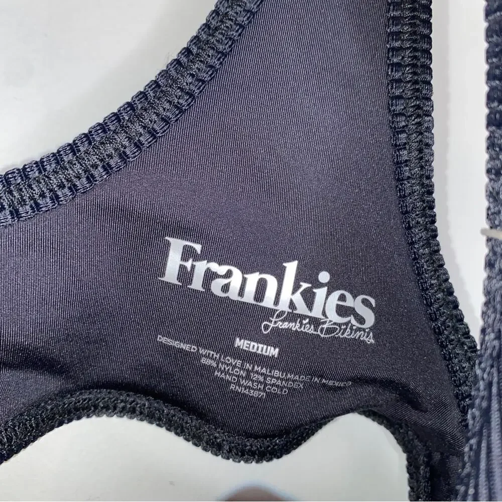 NWT Frankies Bikinis Cole Ribbed Scoop Bikini Top